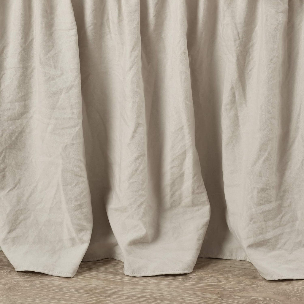 Ruched Ruffle Elastic Easy Wrap Around Bed Skirt Single Queen/King/Cal King Neutral - Queen Bed Skirt - Dust Ruffle