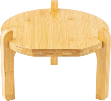 Stand for Glass Beverage Dispensers, Fits Beverage Dispensers 12999 & 13000, 11.25"x 11.25"x 8", Natural Bamboo Wood