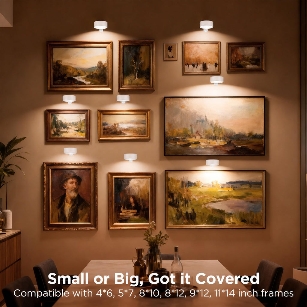Picture Lights for Wall, Rechargeable Wireless Poster Lights, White