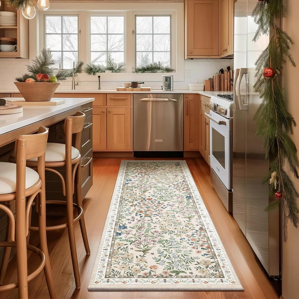 Washable Kitchen Rug Runners s: 2'6"x8' Bedroom Rug Non Slip Low Pile Soft Stain Resistant Floor Carpet Runner Rug