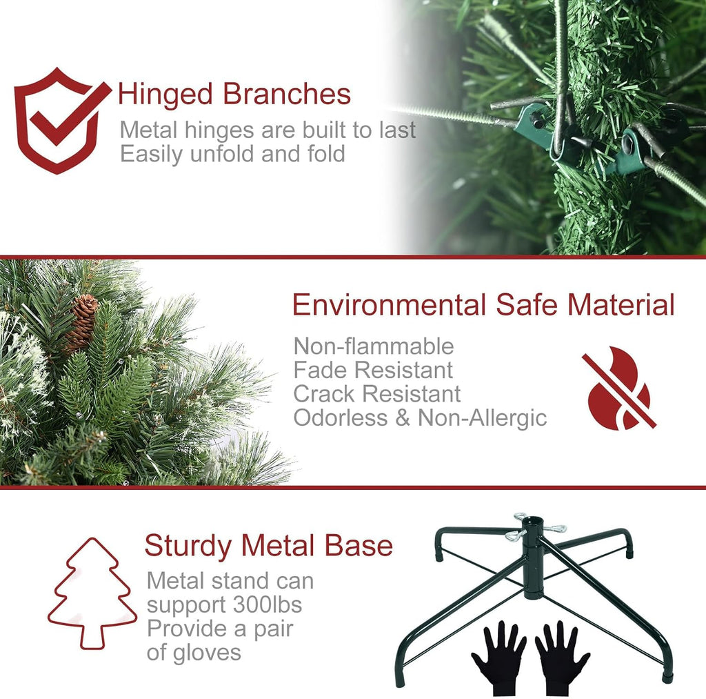 Pre-Lit Carolina Pine Christmas Tree, 820 Warm White Lights