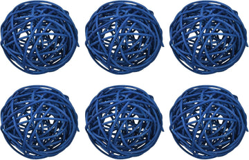 Wicker Rattan Balls 3.2 Inch Rattan Decorative Balls Vase Fillers for Wedding Party Centerpiece Bowls Home - Set of 6