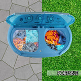 Upgraded Version Portable Washer & Spin Dryer, Mini Washing Machine, Twin Tubs, Spin Cycle w/Hose, 11lbs. Capacity, 110V