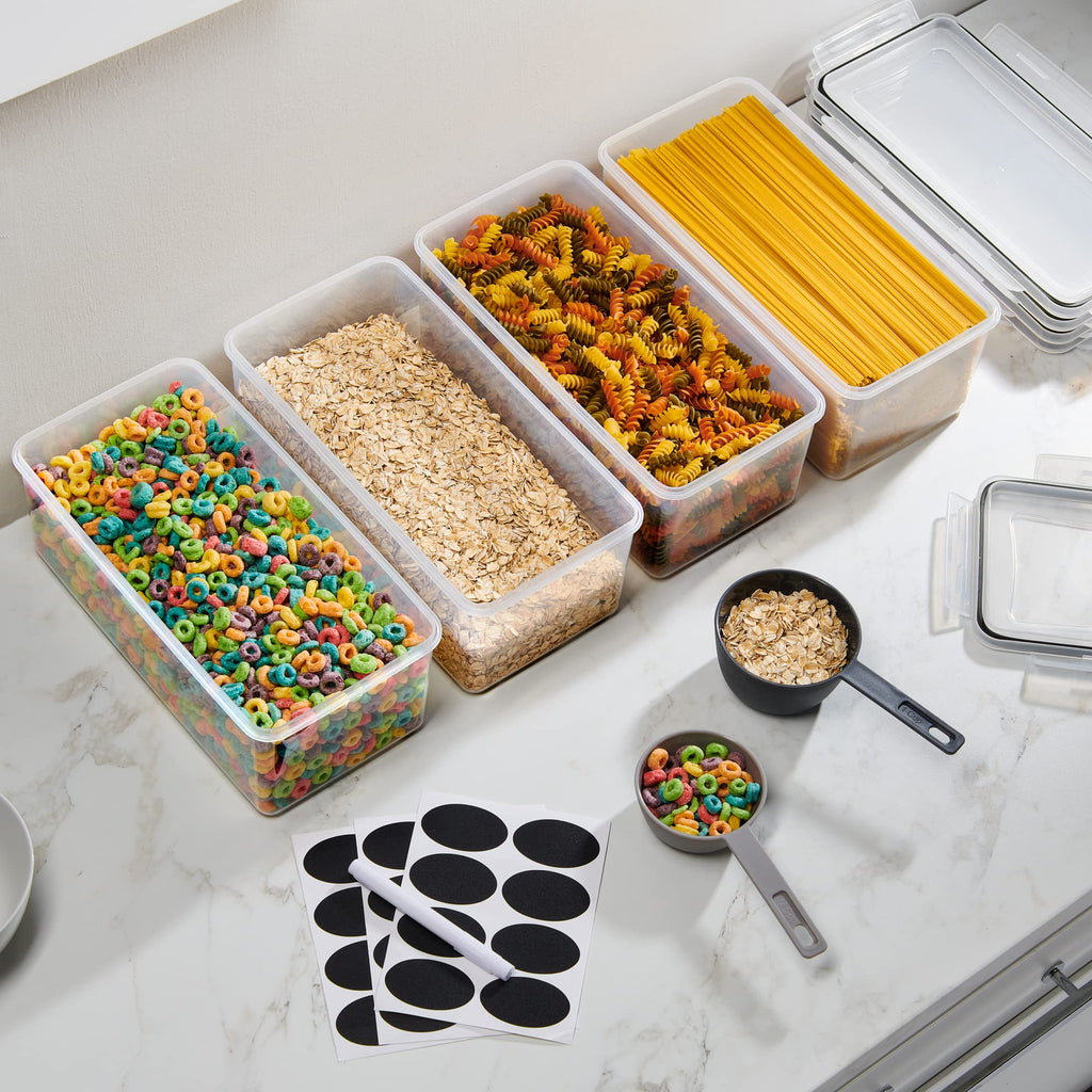 Large Airtight Food Storage Containers with Lids Set of 4 3.2L - 102 fl. oz Pasta storage Containers, BPA Free