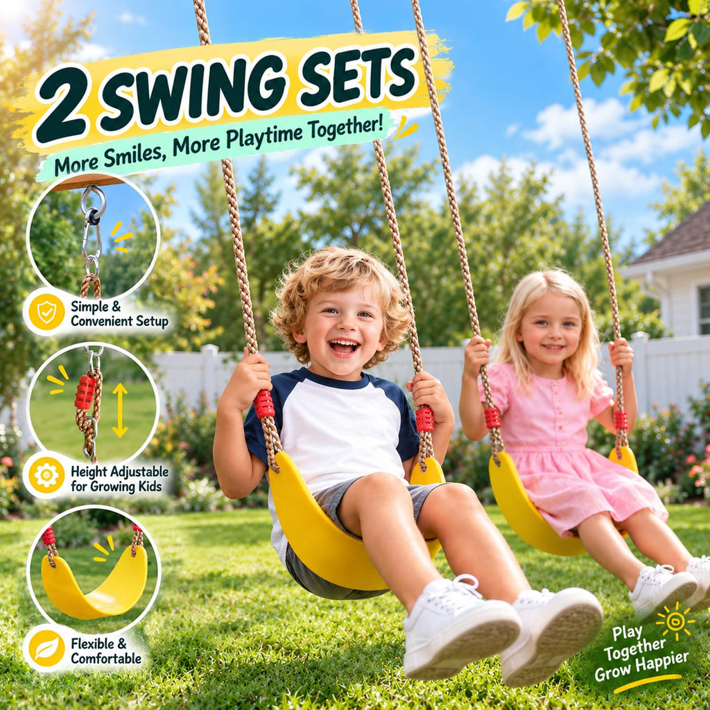 Wooden Swing Sets for Backyard with Monkey Bar, Outdoor Playset for Age 3-6