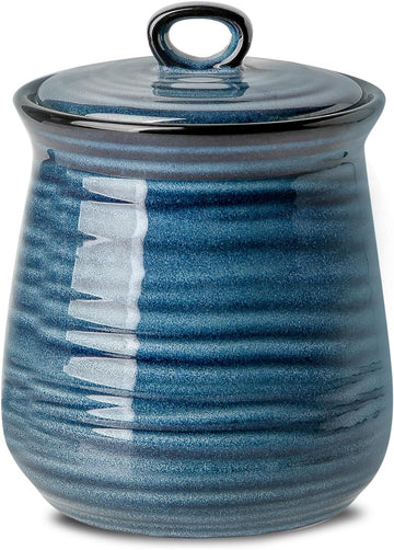 Ceramic Food Storage Jar with Airtight Seal Lid, 35 Ounce Kitchen Canister Container for Cookie, Ground Coffee