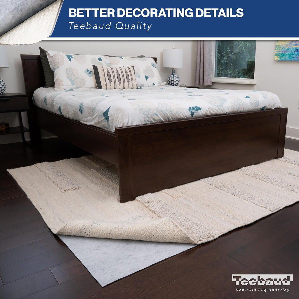 5' x 7' Non-Slip Rug Pad, Reversible Gripper, Non Skid Pads for Hardwood, Vinyl, Tile, Laminate Floors, Keep Area - Set of 35