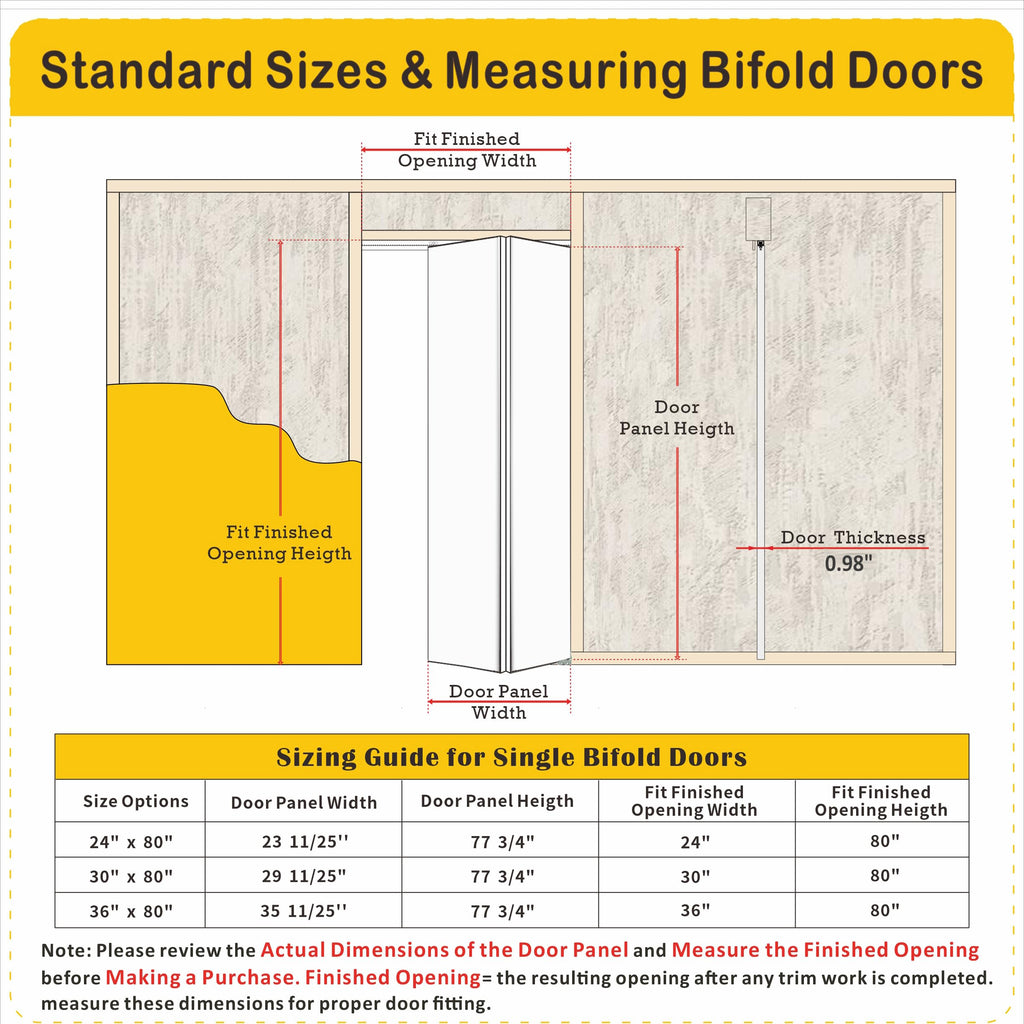 Bifold Doors, 30" x 80" Mirror Closet Doors with Complete Hardware Kit