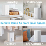 PureDry Mini Dehumidifier - 27oz Compact Water Tank Eliminates 300ml/day of Excess Moisture from Closets, Bathrooms
