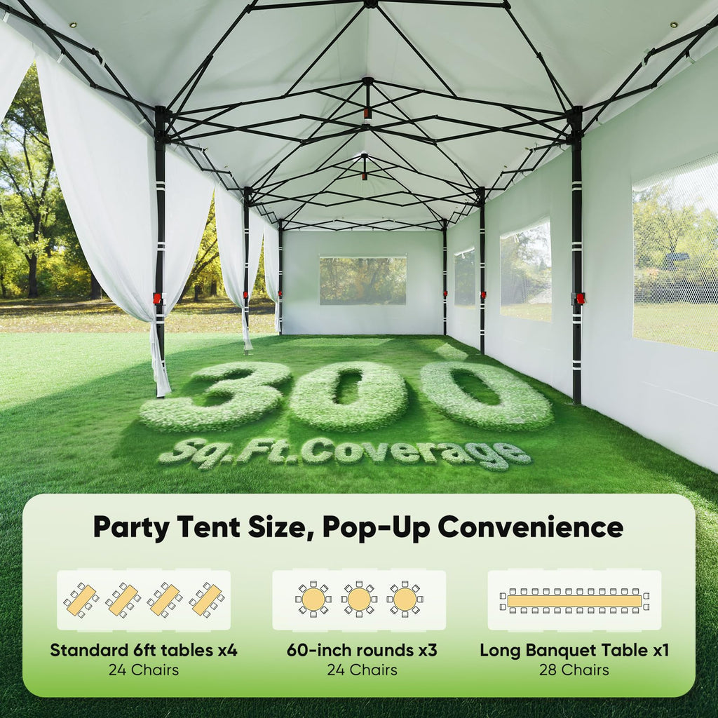 10'x30' Pop up Canopy with Sidewalls