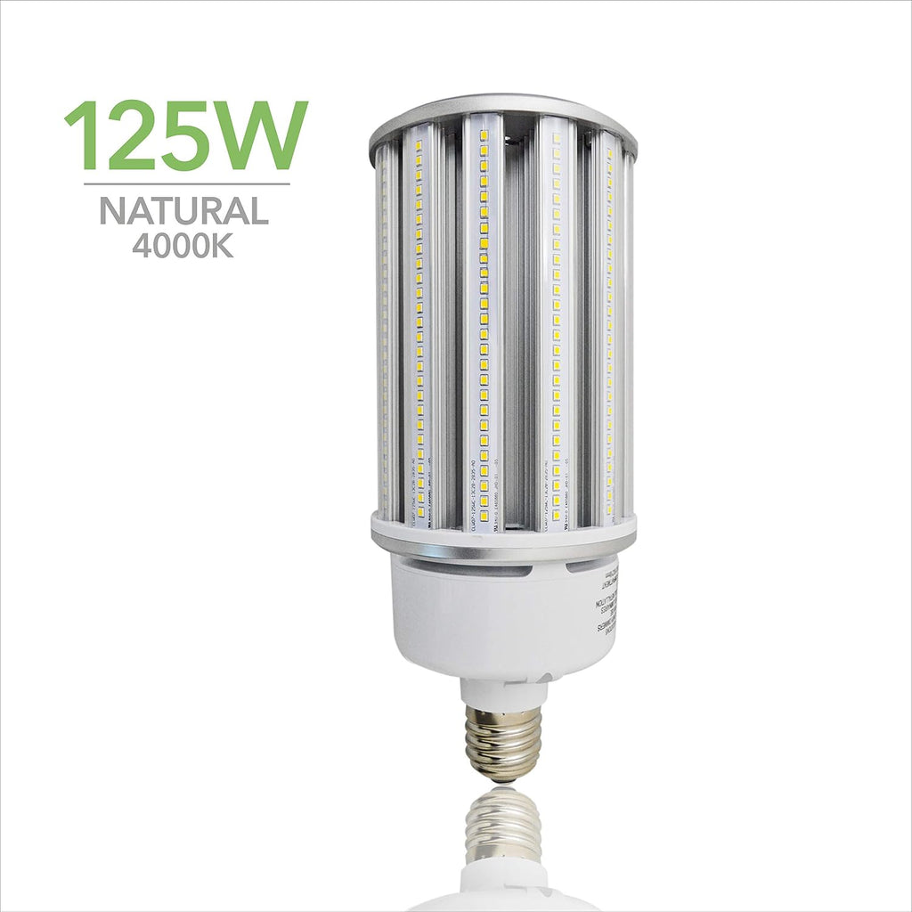125W LED Corn Bulb - 15,673 Lumens - 4000K Natural White - E39