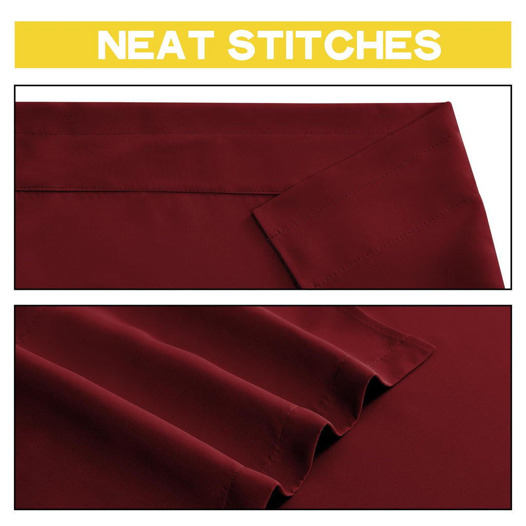 4 Panles Red Blackout Kitchen Valances for Christmas Rod Pocket