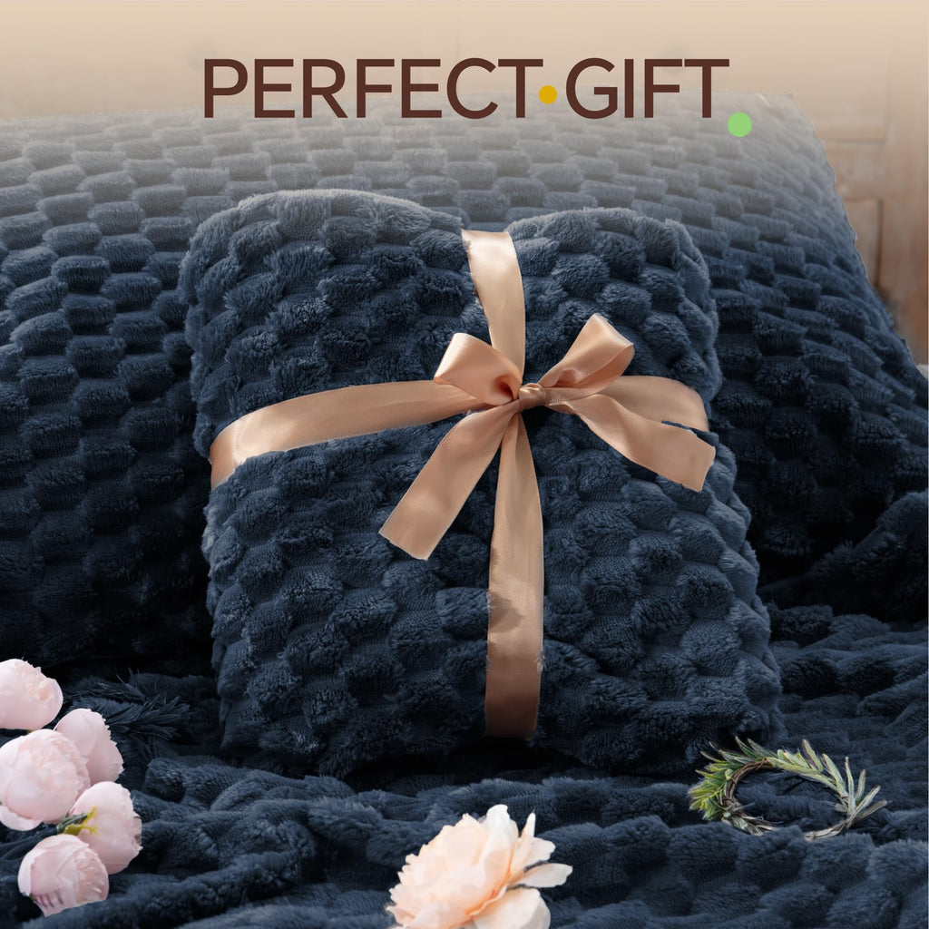 Fluffy Comforter Set, Navy Bed Set 2 Pieces