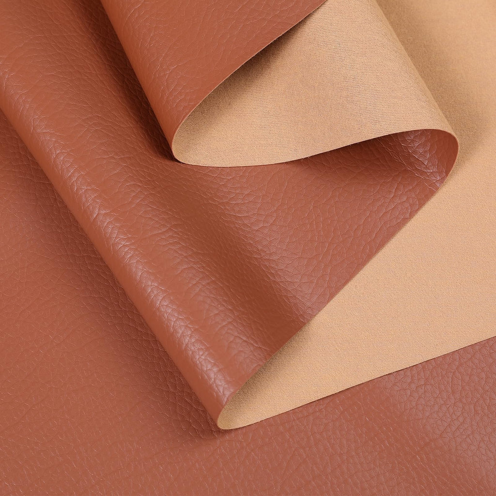 Upholstery Faux Leather Fabric, 2 Yards Brown