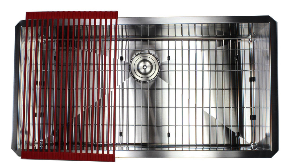 36 Inch Zero Radius Design 16 Gauge Undermount Single Bowl Stainless Steel Kitchen Sink Premium Package