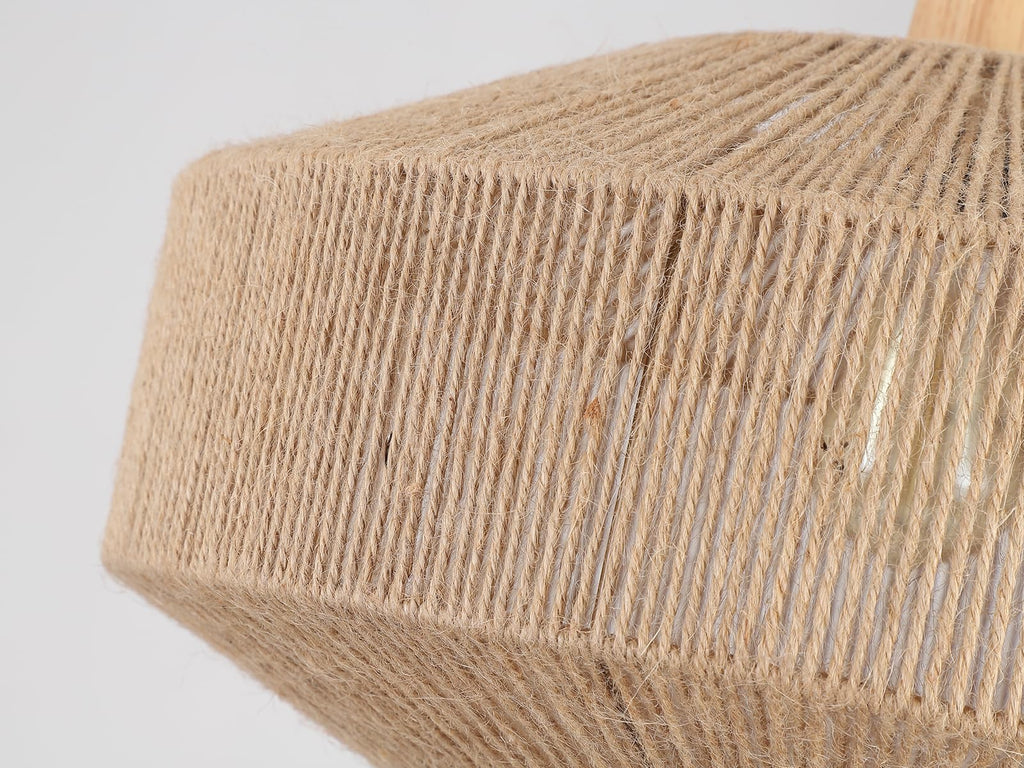 Coastal Large Woven Plug in Pendant Light with 14ft Handmade Woven Light Cord, Dimmable Switch, Natural Hemp Rope