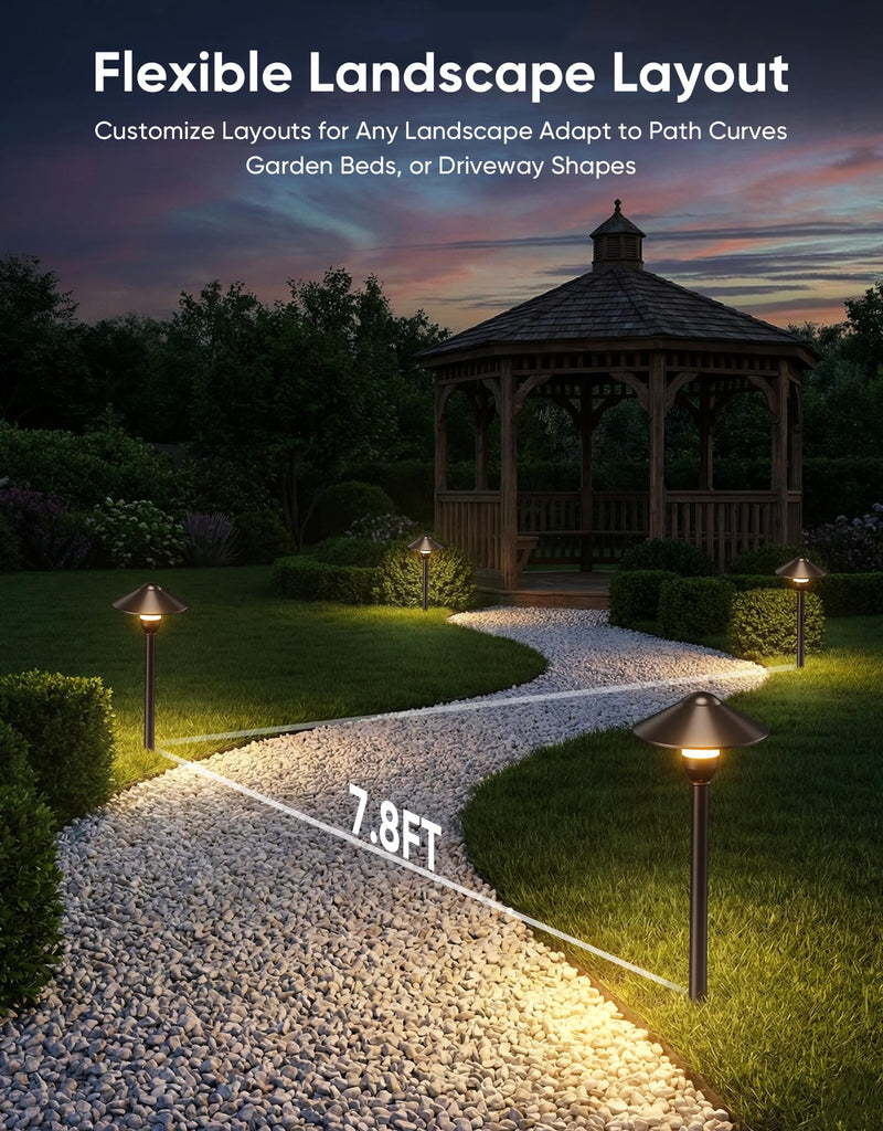 Low Voltage Pathway Lights with G4 3W 3000K Bulbs 12-Pack, ORB Aluminum