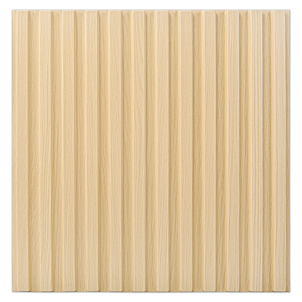 3D Fluted Textured Slat Wall Panels, 19.7 x 19.7 in, 12-Pack, Oak