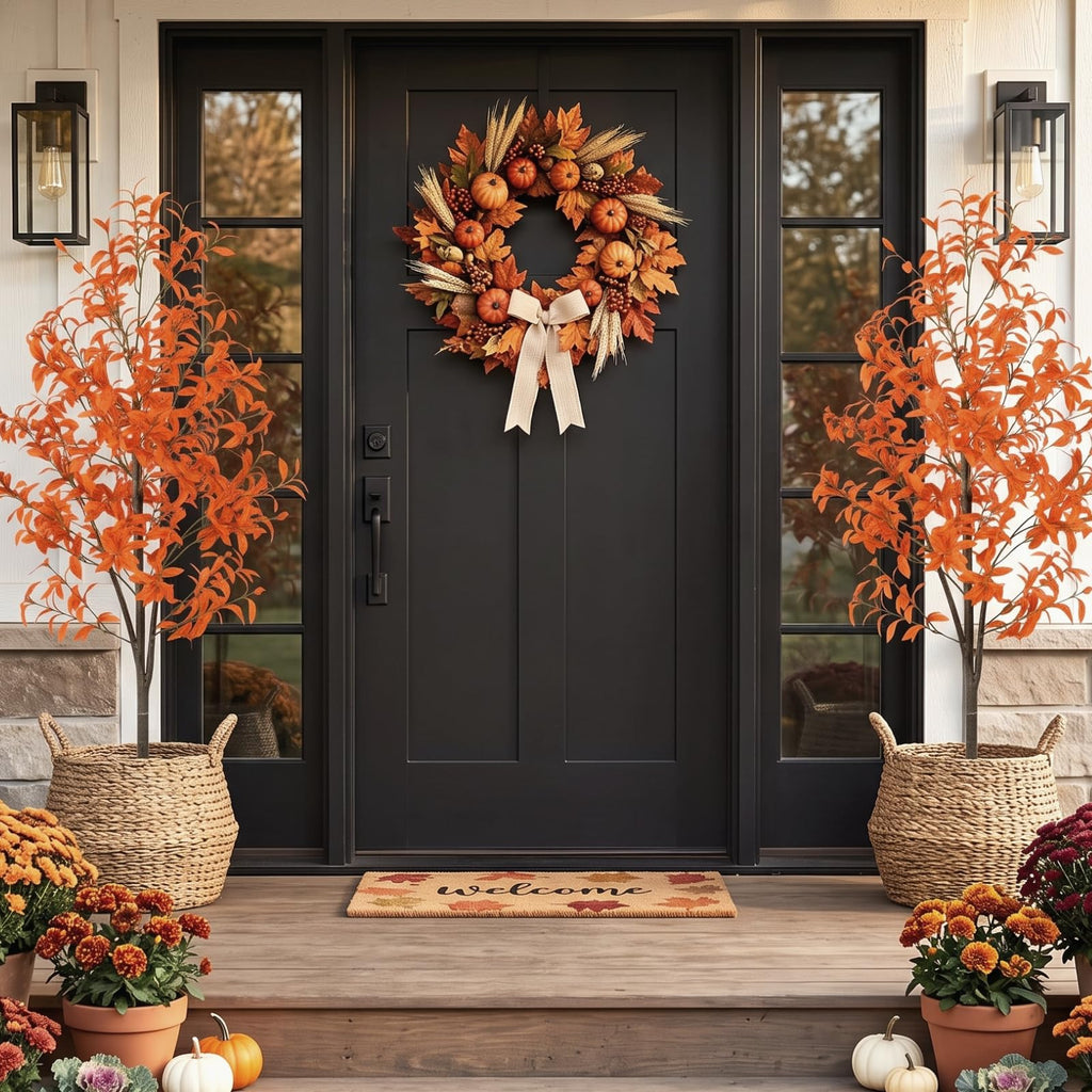 Faux Fall Olive Tree 5Ft Artificial Tree with Planter Autumn Decor