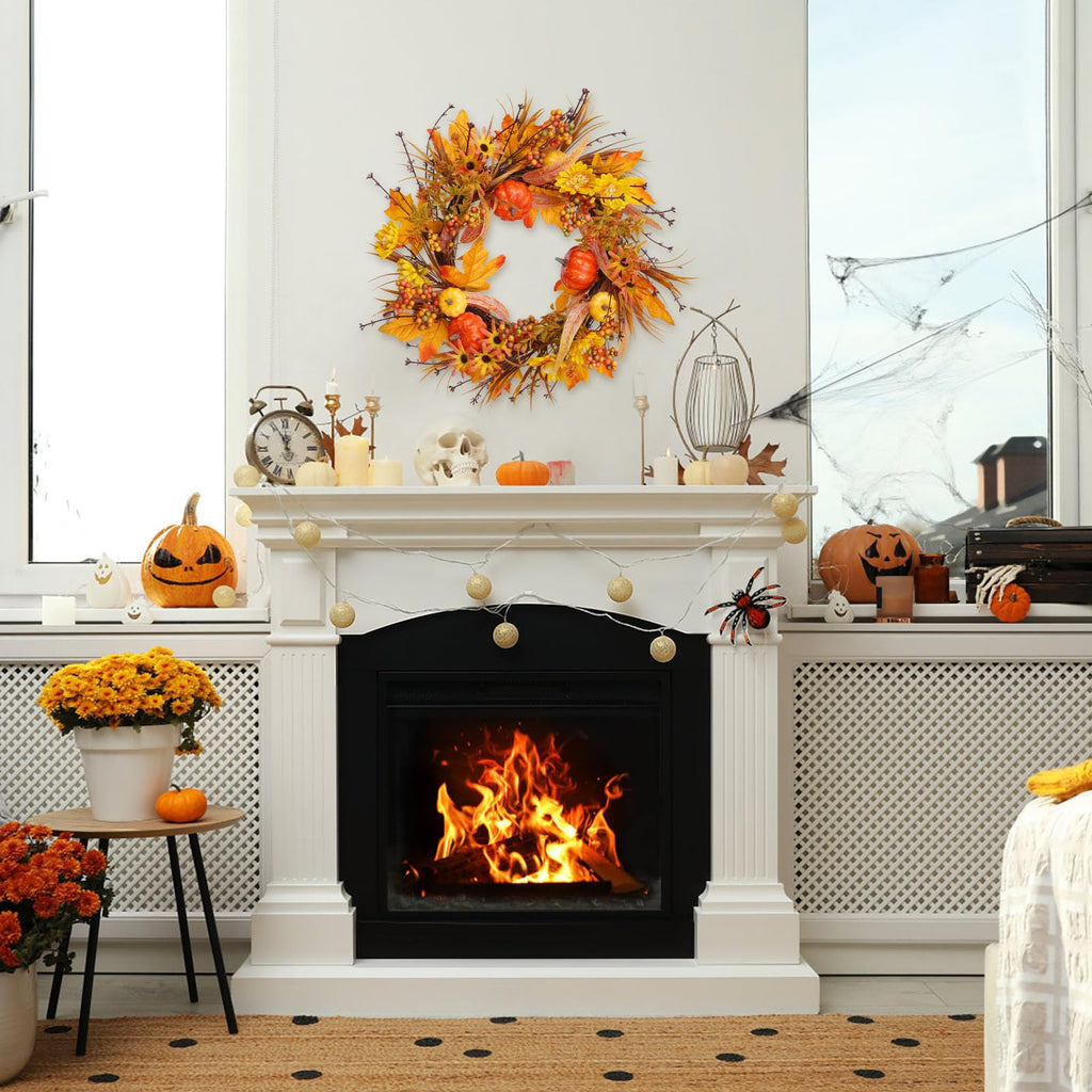 19In Fall Wreaths Front Door Decor Autumn Thanksgiving