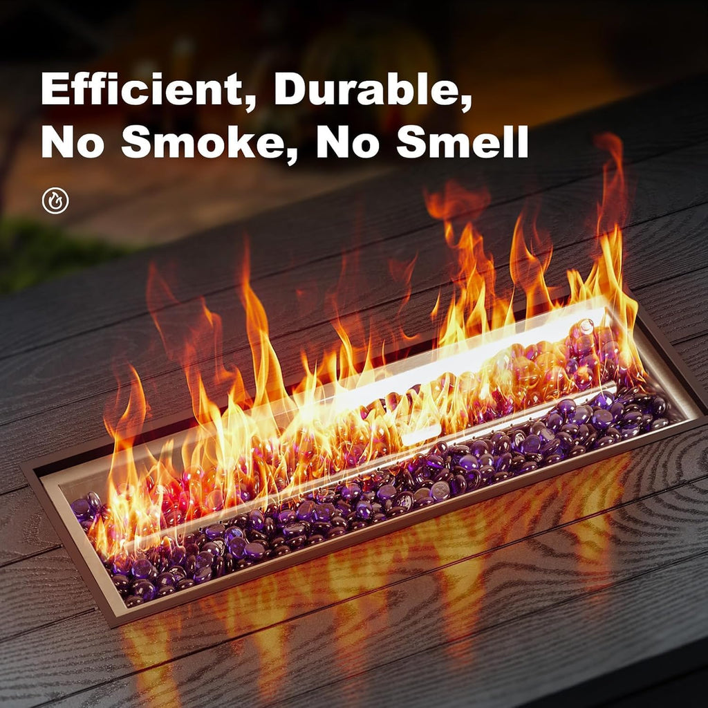 51 Inch Outdoor Propane Fire Pit Table, 50000BTU 4-in-1 FirePit Table | Steel Tabletop & Sliding Tank Holder