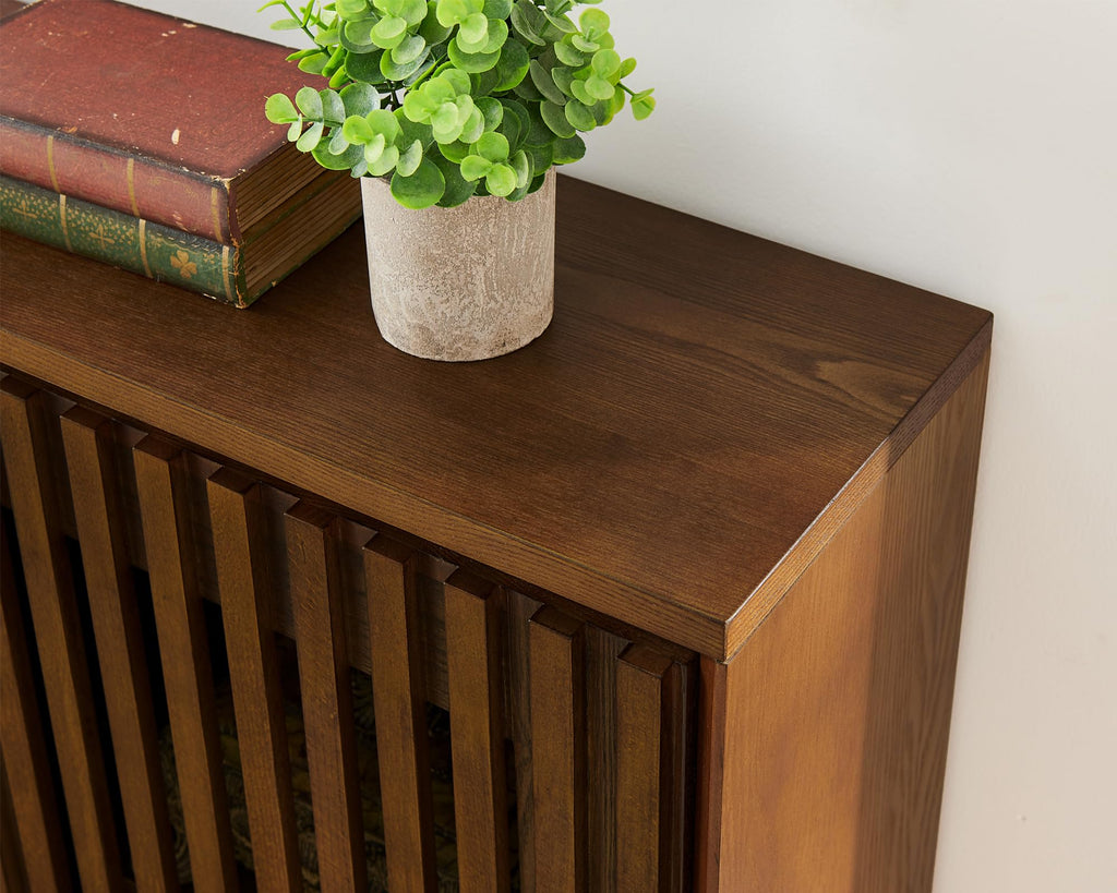 39 inch Narrow Buffet Cabinet Sideboard with Storage, Walnut, 3 Pieces