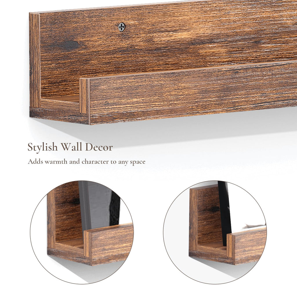 Vinyl Record Shelf Wall Mount, Pack of 6 Floating Shelves for Wall