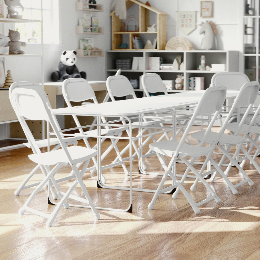 2 Pack Kids White Plastic Folding Chair