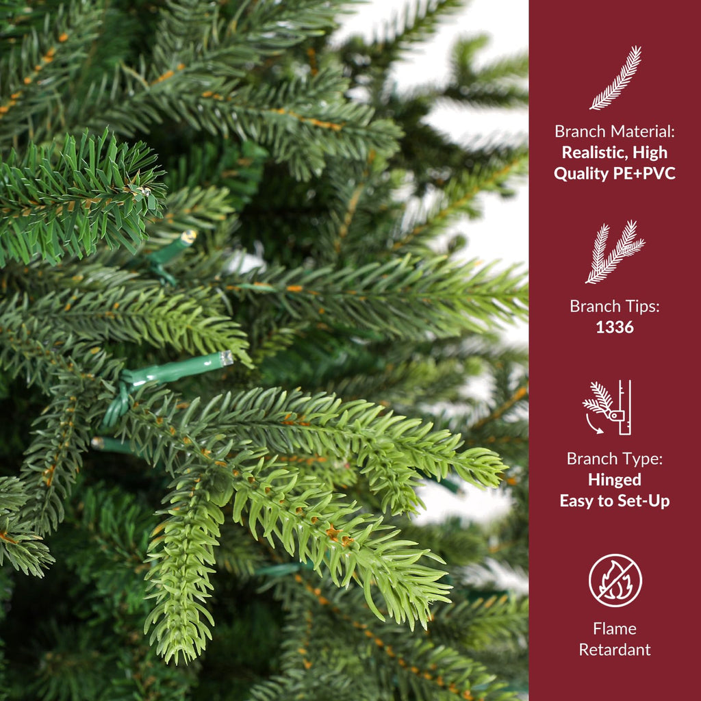 7ft Prelit Artificial Christmas Tree with Dual-Color LED Lights