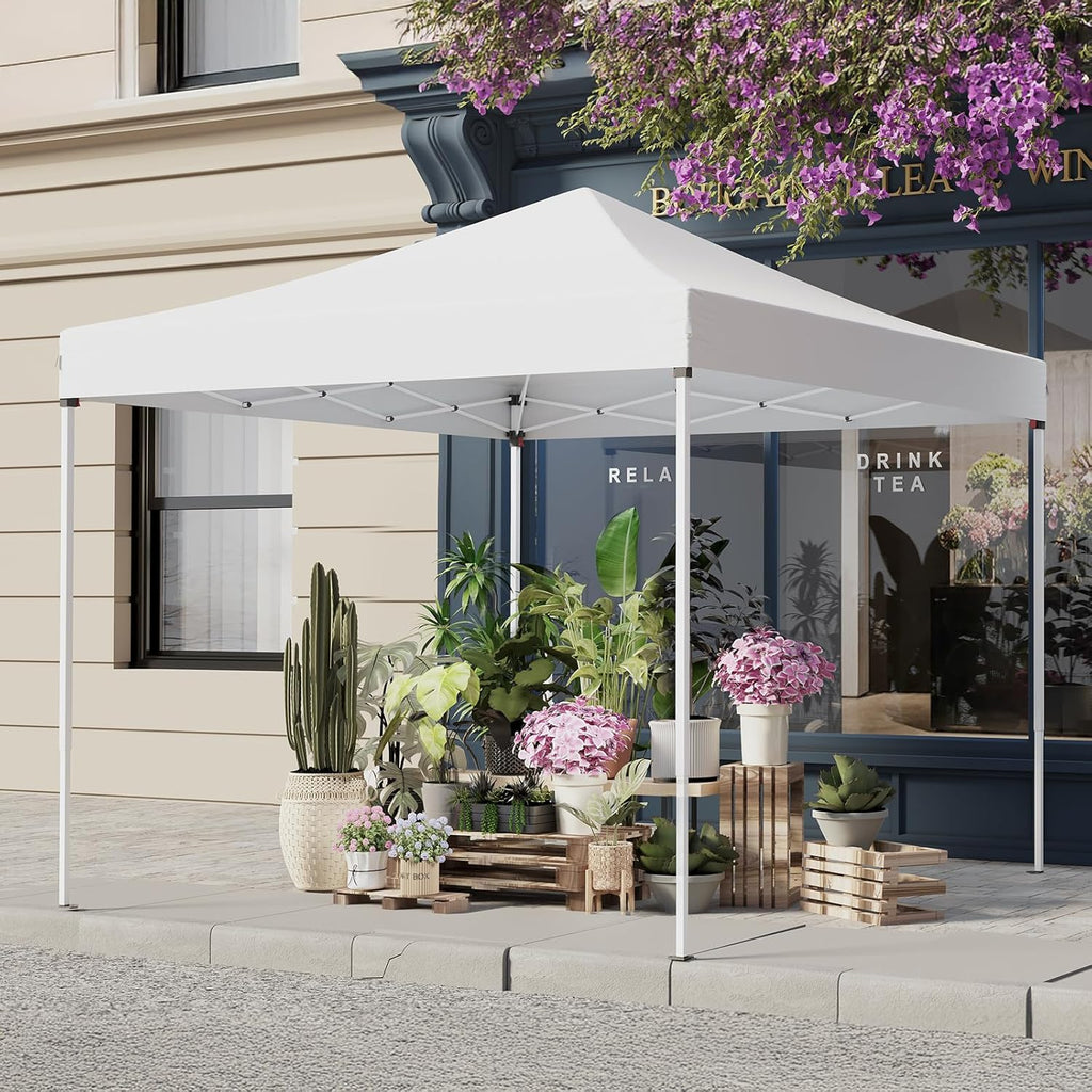 Shades 10x10 Pop Up Canopy, Heavy Duty Beach Tent with Carrying Bag for Easy Moving, Sun Shelter for Parties, Events