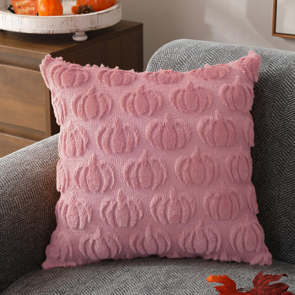 Fall Pillow Covers 20x20 2Pcs Pink Pumpkin Fall Decorations