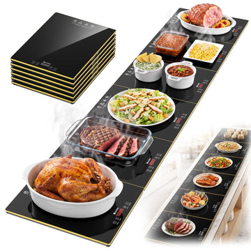 Commercial Electric Warming Tray for Buffet - Independent Temp 6 in 1 Black