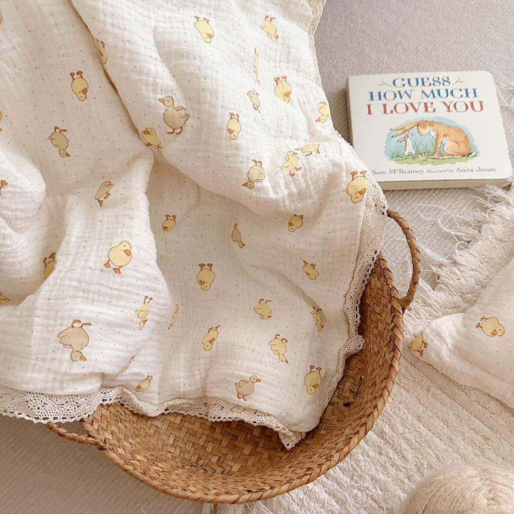 Baby Toddler Muslin Blanket| Crib Baby Quilts| Cot Comforter| Nursery Bed Throw Blanket| Toddler Quilt Blanket | Soft