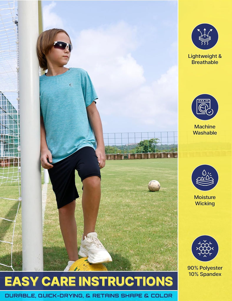 Boys Performance Crew Neck T-Shirt & Athletic Shorts Piece Set