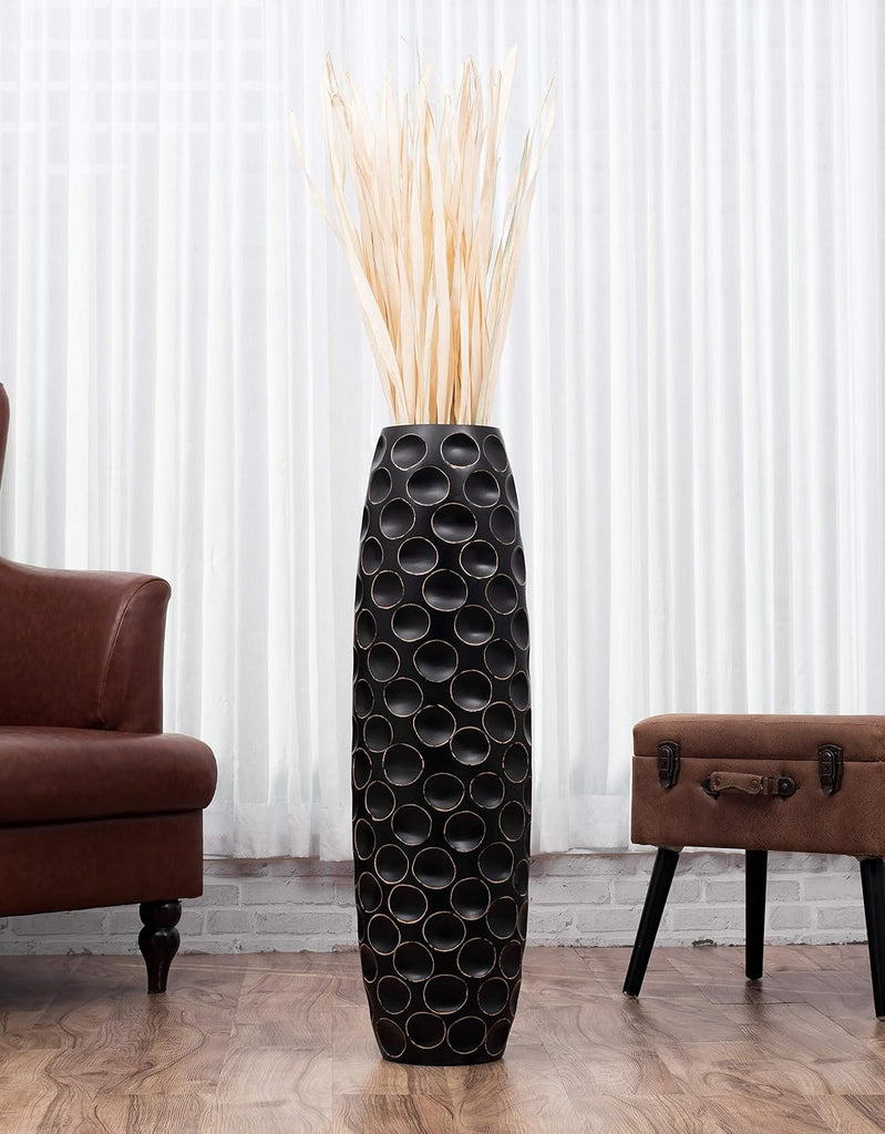 Large Floor Vase 34 inches Mango Wood for Pampas Grass, Dried Flowers | Decorative Vase , for Branches & Dried Herbs.