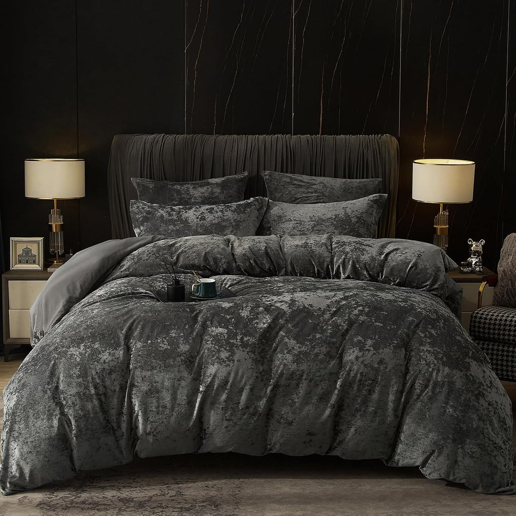 Duvet Cover Set King, 3pcs Ultra Soft Breathable Comforter Cover Set, Luxury Cozy Flannel Duvet Cover