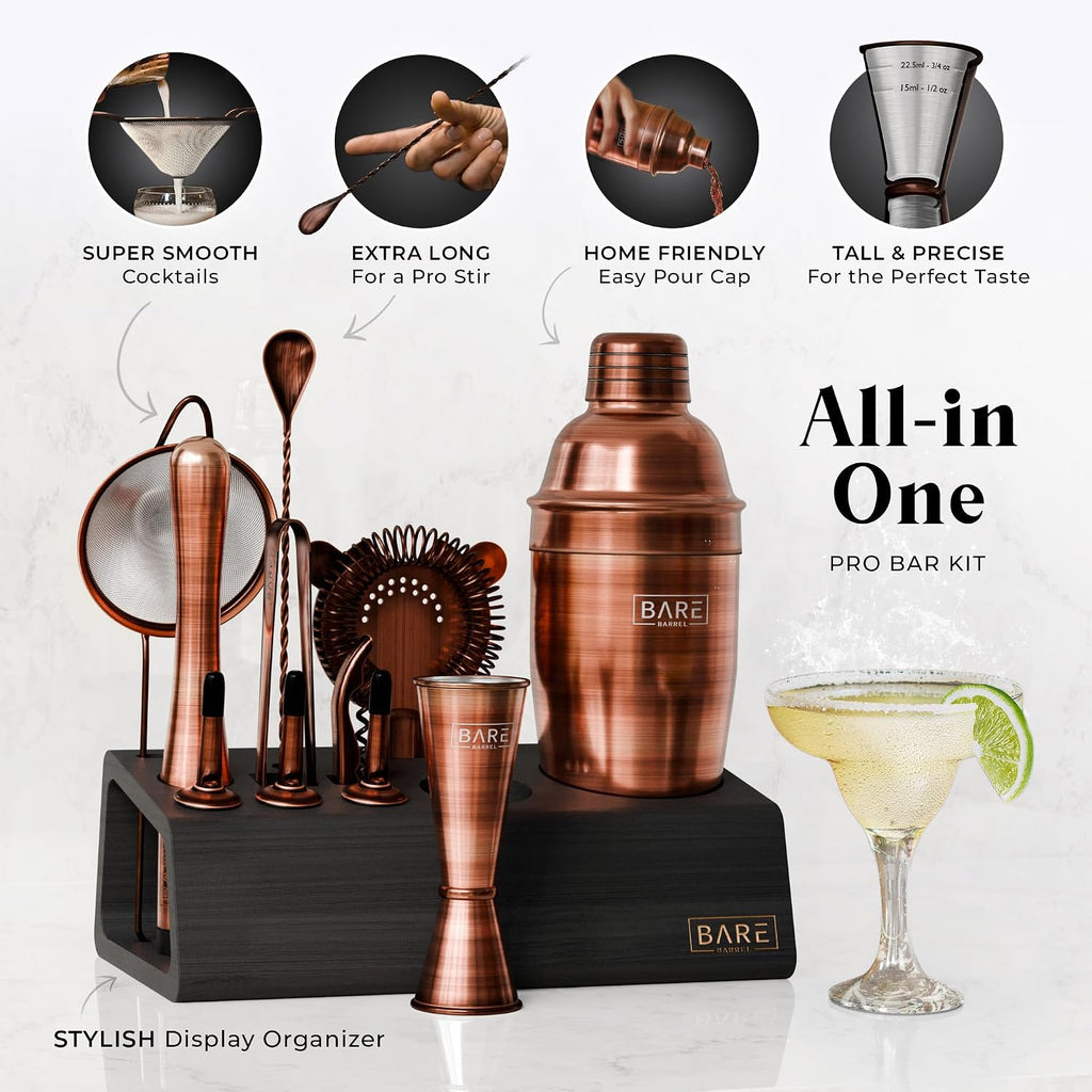 Mixology Bartender Kit Bar Set | 14-Piece Cocktail Shaker Set | Martini Barware Mixing Tools Bartending | Incl. 35 - Set of 14