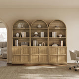81" Tall Arched Bookcase, Large Bookshelves with Storage