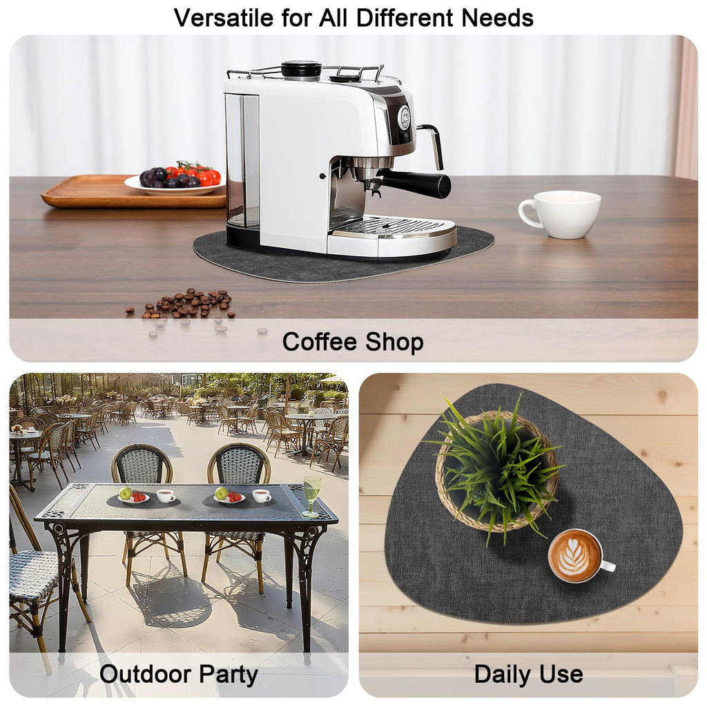 Faux Leather Placemats Set of 4, Dual Sided with Drink Coasters