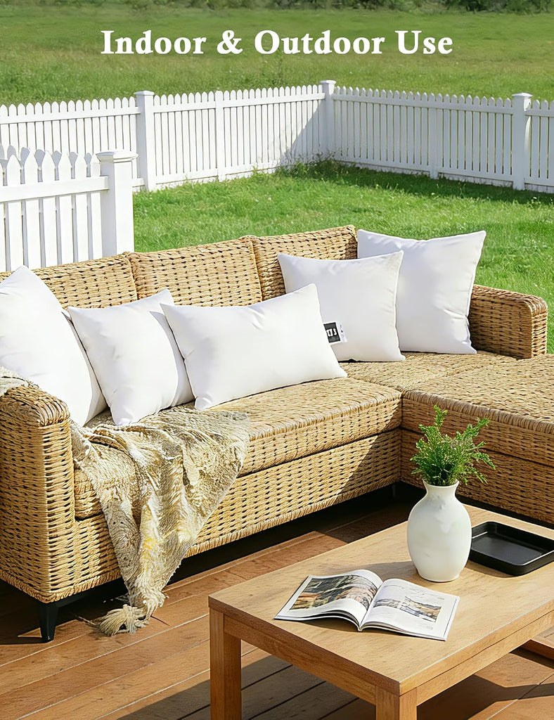 Organic Feathers Down Outdoor Pillow Insert 22x22 - Set of 2