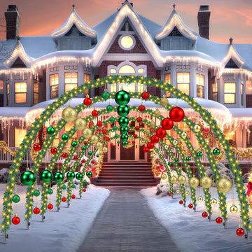 3 Pack 10 ft Christmas Arch Archway Light, Warm White