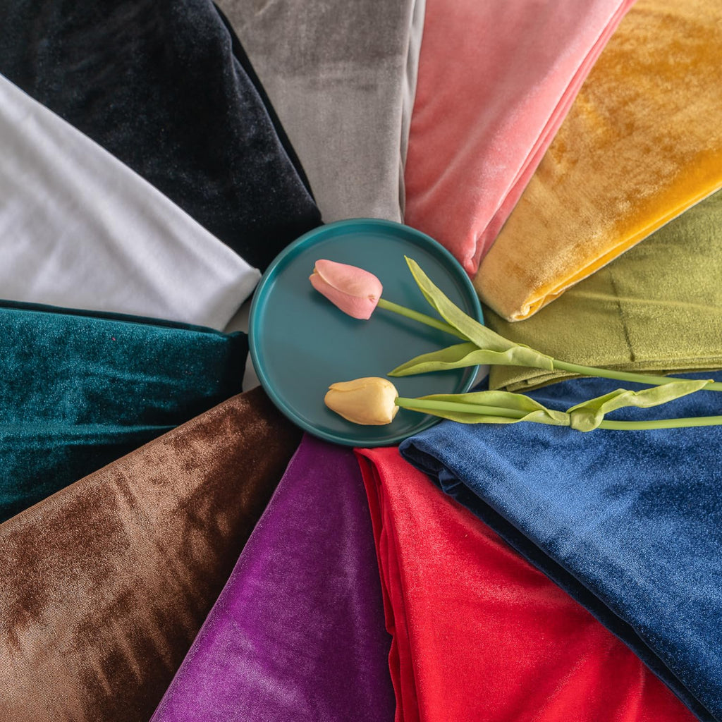 Stretch Velvet Fabric by The Yard | 63" Wide | Soft & Luxury | Crushed Velvet Fabric | 93% Polyester 7% Spandex