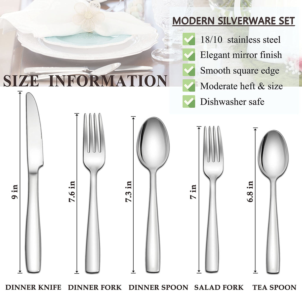 40-Piece 18/10 Stainless Steel Silverware Set for 8