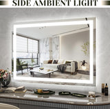 32x 22 Inch Large Lighted Vanity Mirror with Dimmable 3 Modes, LED Makeup Mirror ＆ Dressing Room, Tabletop or Wall
