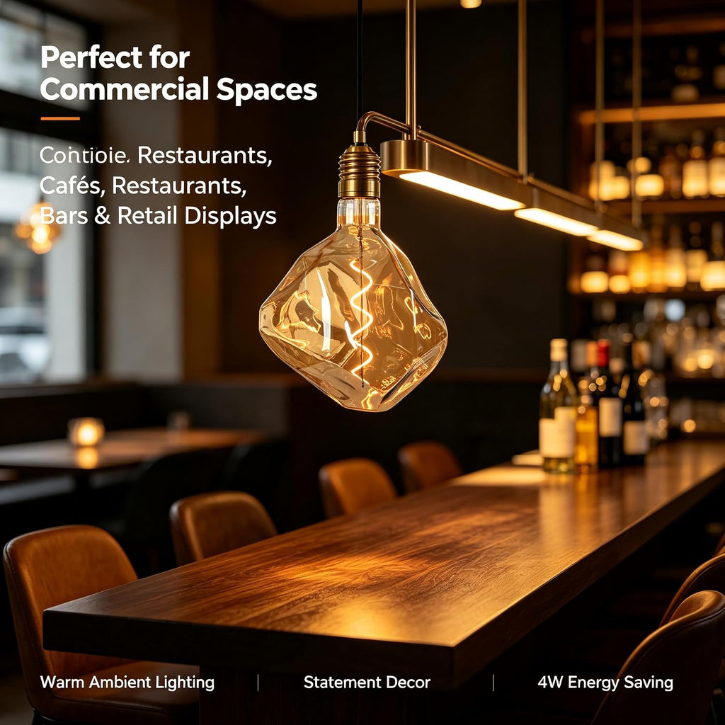 T170 Large Oversized Edison LED Filament Bulb, 4W Dimmable