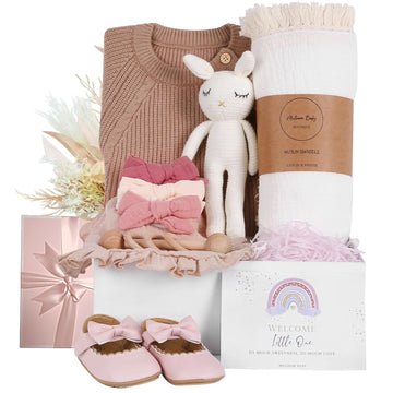 Deluxe Baby Girl Gift Set, Newborn Baby Shower Gifts Basket, Newborn Gifts Box, Boho Baby Girl Essentials, Baby