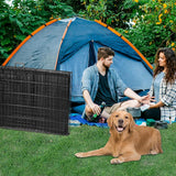 Dog Crate - 36 Inch Medium Double Door Portable Dog Cage, Metal Wire Pet Kennel with Secure Lock, Leak-Proof Pan Tray