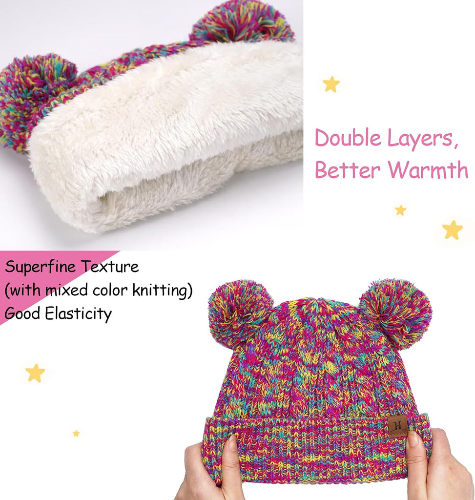 Toddler Kids Winter Hats and Gloves Scarf Neck Warmer Set