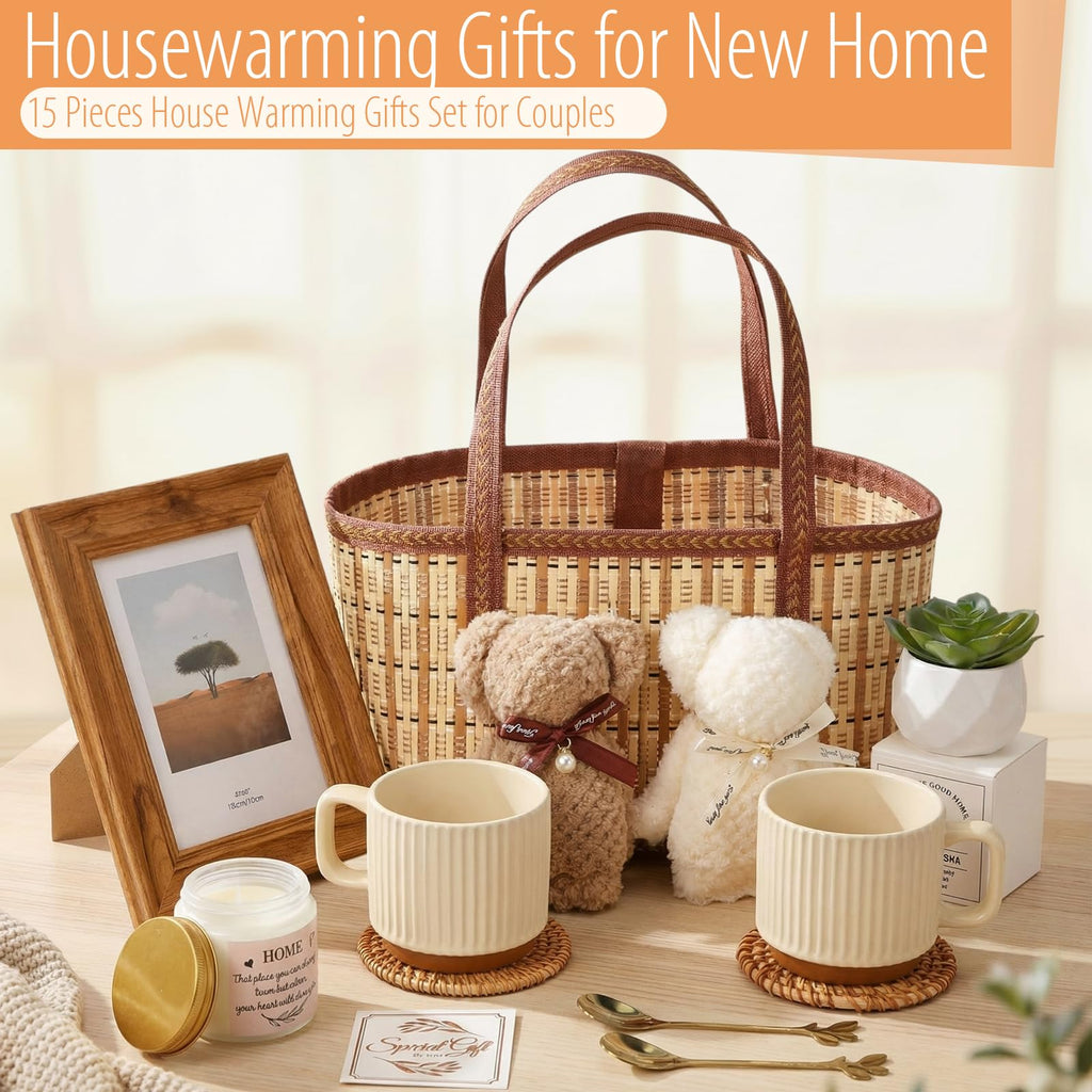 House Warming Gifts New House Basket, Warmly