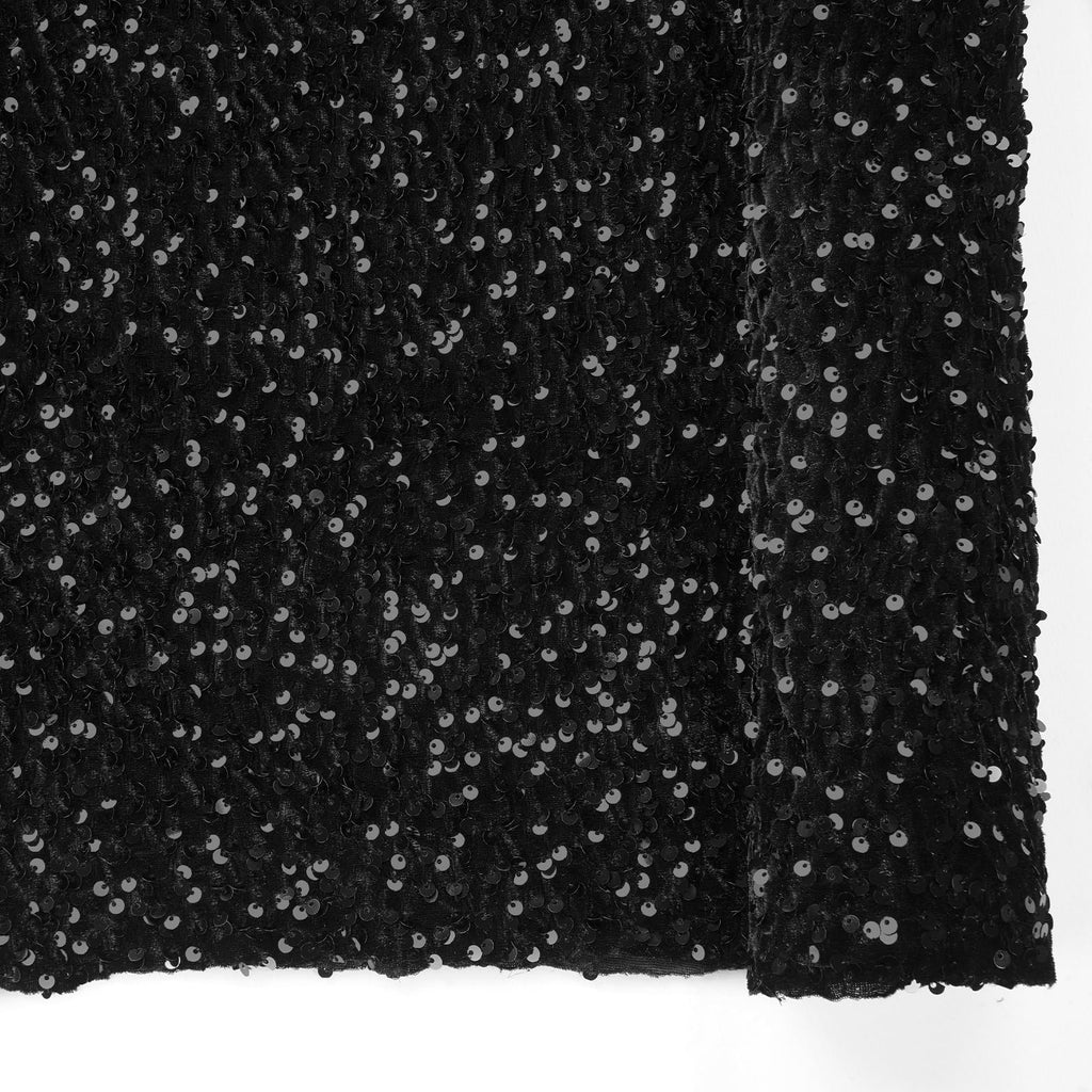 Black Sequin Velvet Fabric by The Yard 2 Yards Stretch Glitter Cloth